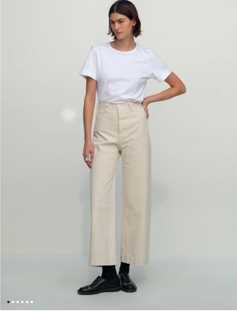Jesse Kamm Wide-Leg Jeans in Beige